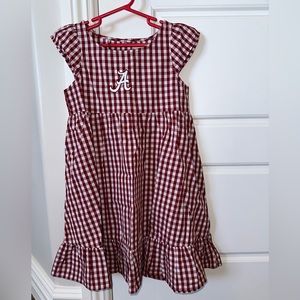 Kids Casual Gingham Dress - Red